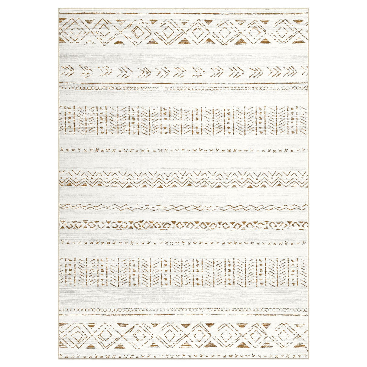 cotiled Area Rugs for Living Room Washable Living Room Rug Soft Neutral Indoor Floor Carpet Non-Slip Stain Resistant Modern Boho Rugs for Bedroom Dining Room Kids Room Nursery Office Home Brown cotiled