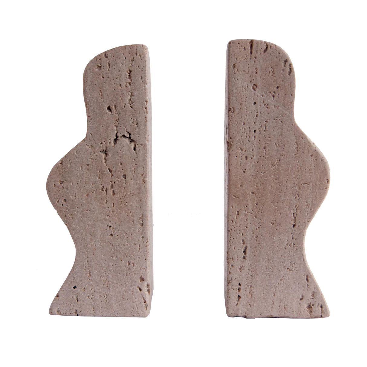Creative Co-Op Decorative Travertine Wave Bookends, Natural, Set of 2 Creative Co-Op