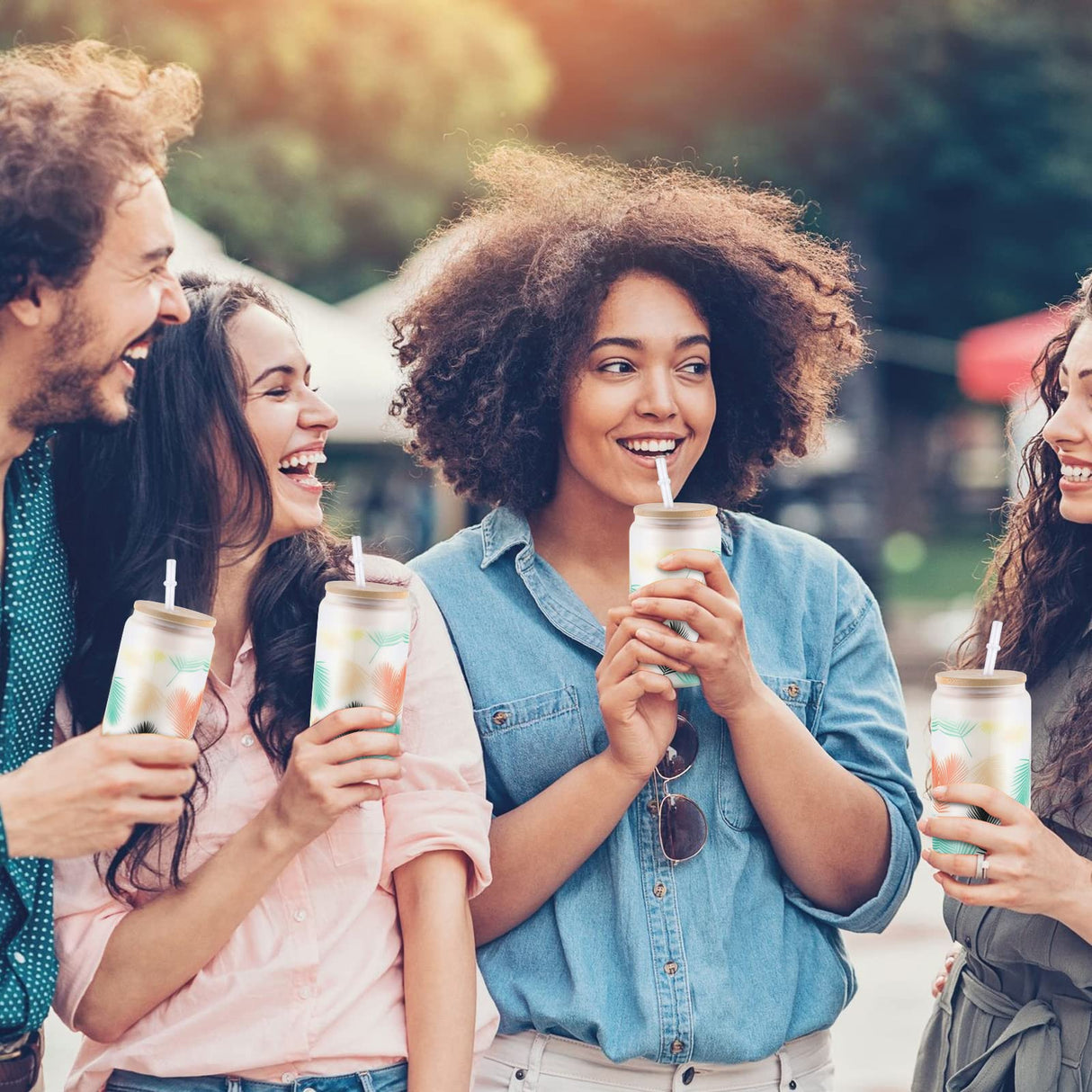 HTVRONT Auto Tumbler Heat Press Machine with 8 Pack Frosted Sublimation Glass Blank with Bamboo Lid HTVRONT