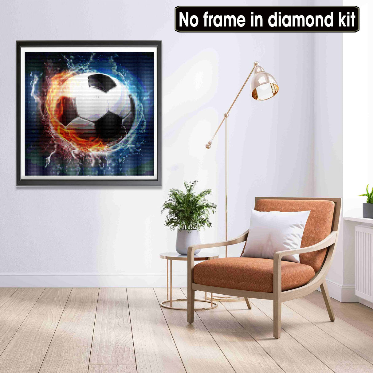 LOMSIOY Diamond Art Painting Kits Soccer for Adults Paint with Diamond Art Sport, Round Full Drill Crystal Rhinestone Crafts Gem Arts for Home Wall Decor 12x12 inch LOMSIOY