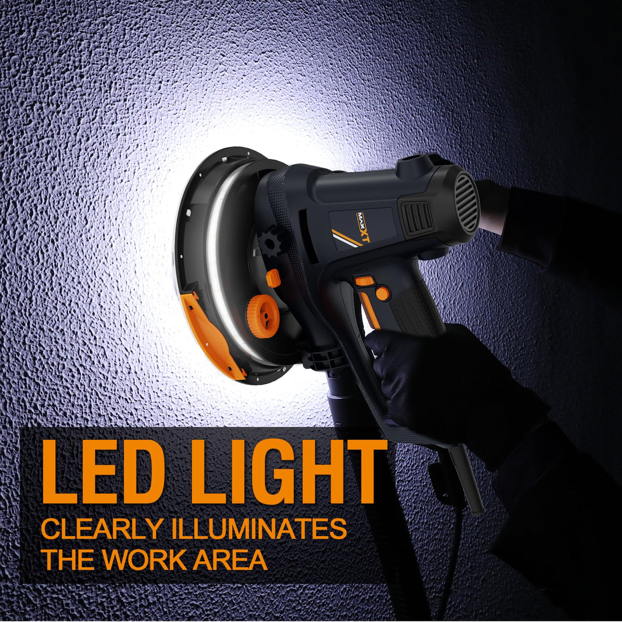 MAXXT Handheld Drywall Sander 810W, Electric Sander for Walls,Rough and fine Sanding, 1500-2800RPM Variable Speed, Upgraded Pad, Adjustable Suction, Self-Dust-Extraction (120, Volts) MAXXT