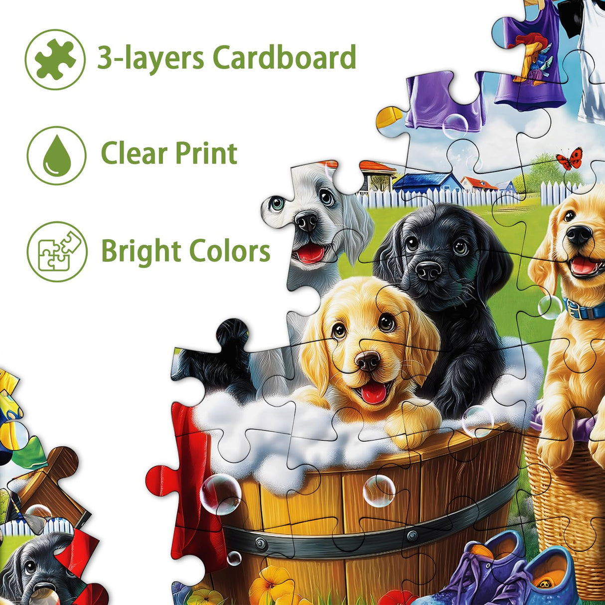 PICKFORU Dog Puzzles for Adults 1000 Pieces, Funny Animals Jigsaw Puzzles Golden Retriever, Difficult Puppy Puzzle as Wall Decor PICKFORU