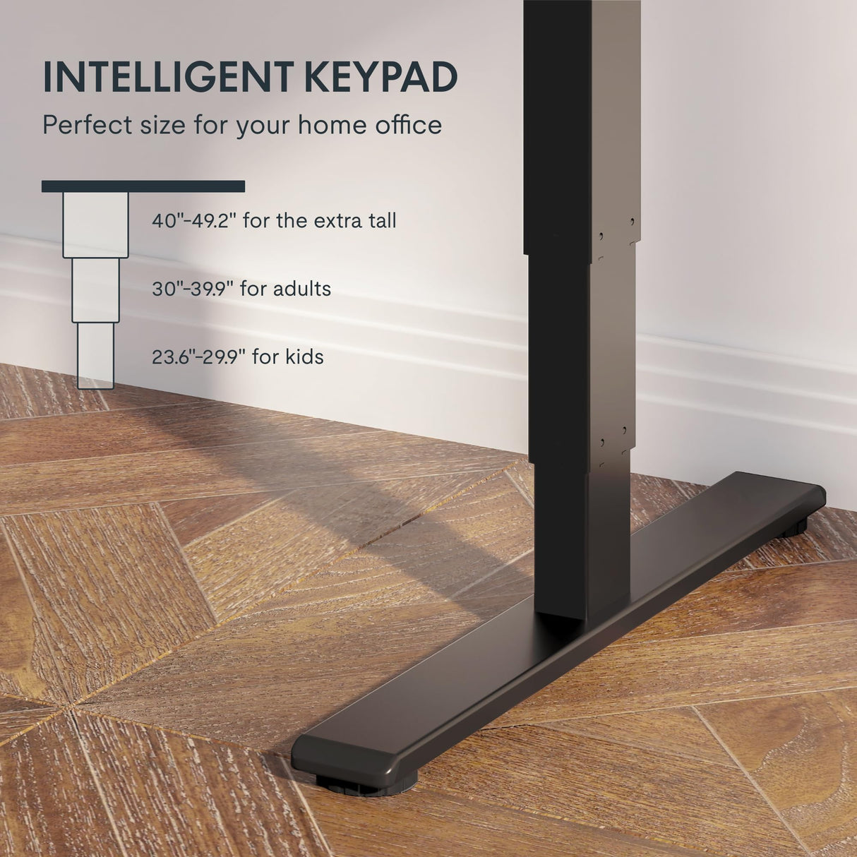 FLEXISPOT E6 Essential Solid Wood 3 Stages Dual Motor 48x24 Inch Electric Height Adjustable Standing Desk Whole-Piece Board Rubber Wood Desk Sit Stand Up Desk (Black Frame + Solid Wood Desktop) FLEXISPOT