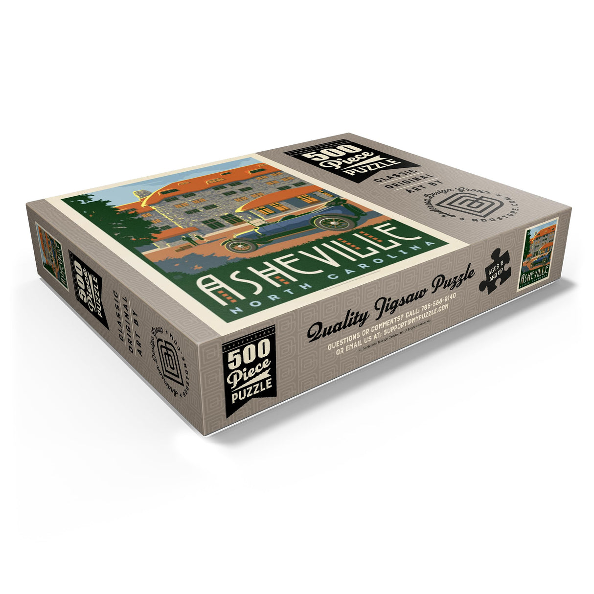 MyPuzzle Asheville: North Carolina, Vintage Poster - Premium 500 Piece Jigsaw Puzzle for Adults MyPuzzle.com