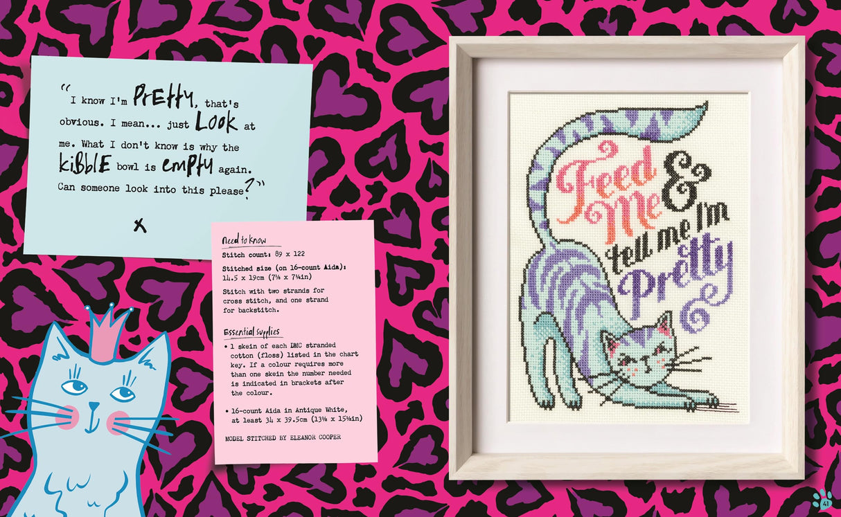 Cross Stitch with Cattitude: 20 pawsome designs WoodArtSupply