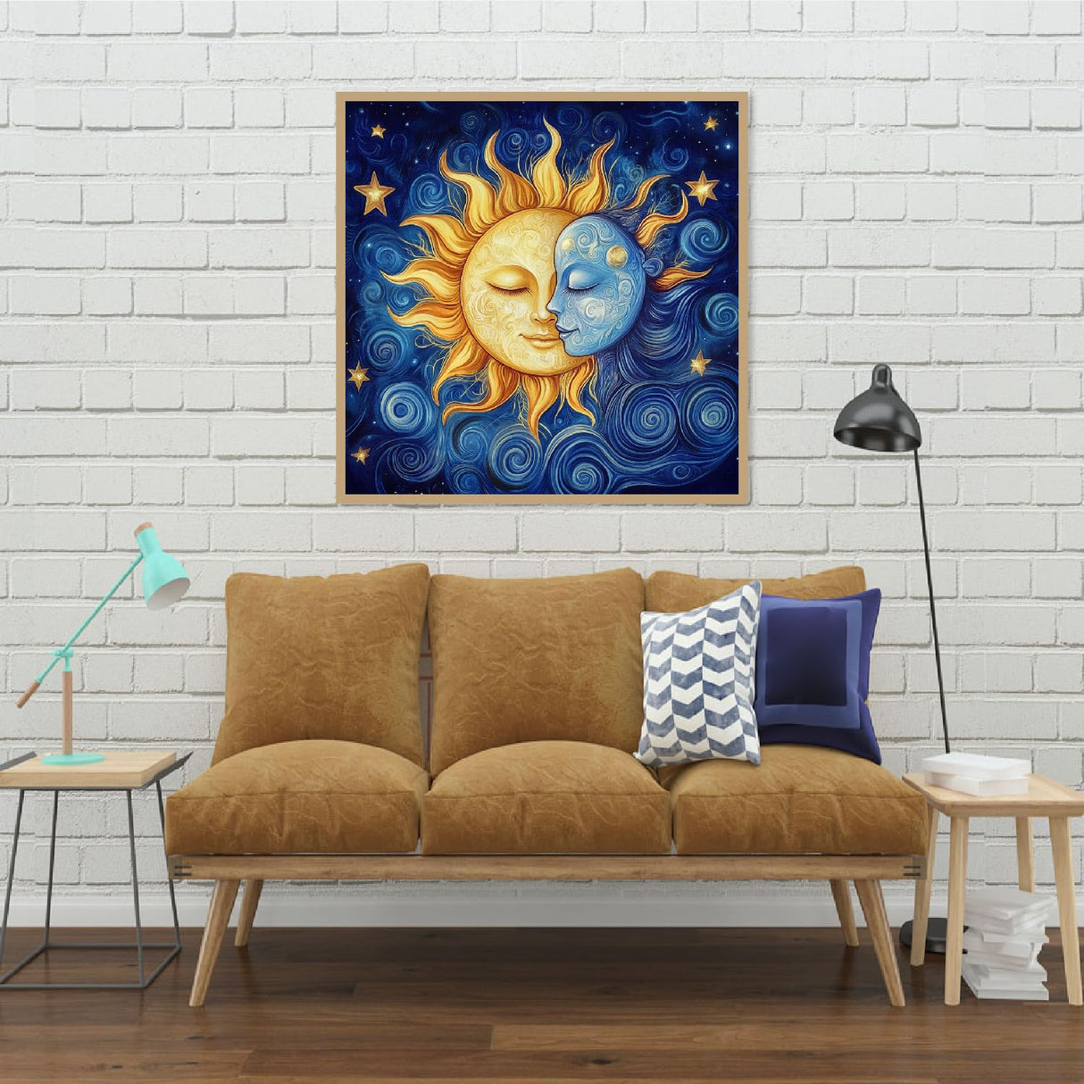 VividMeng Moon Diamond Art Kits for Adults,Sun Diamond Painting Kit for Adults,DIY Full Drill Diamond Painting Moon Gem Art and Crafts 13.78x13.78inch VividMeng