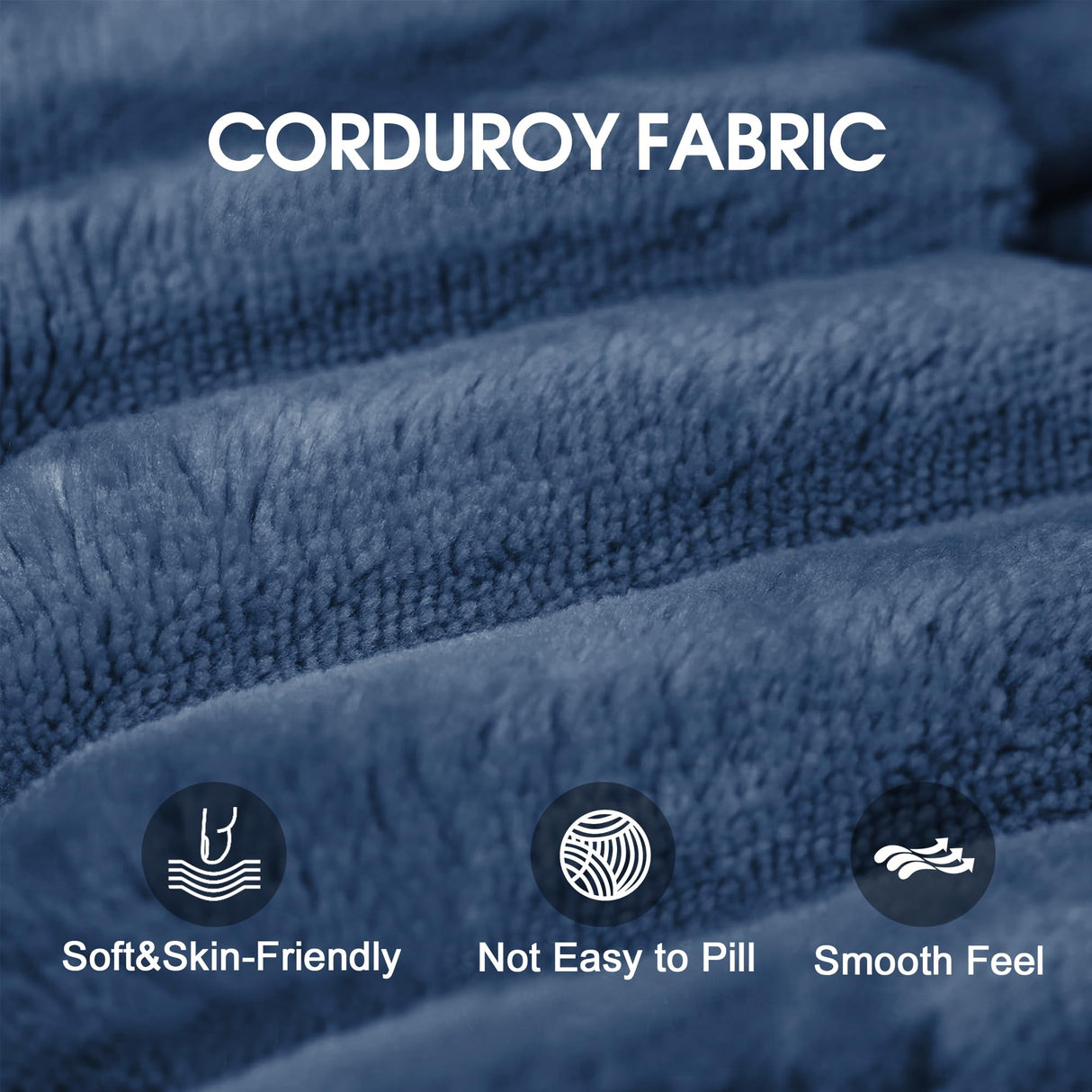 CKEASEAN 78.8" Corduroy Boneless Loveseat Couch with Removable Cushion, Cloud sectional Sofa, No Assembly Required, Compression Sofa in a Box, DlY Combination for Living Room (Blue) CKEASEAN