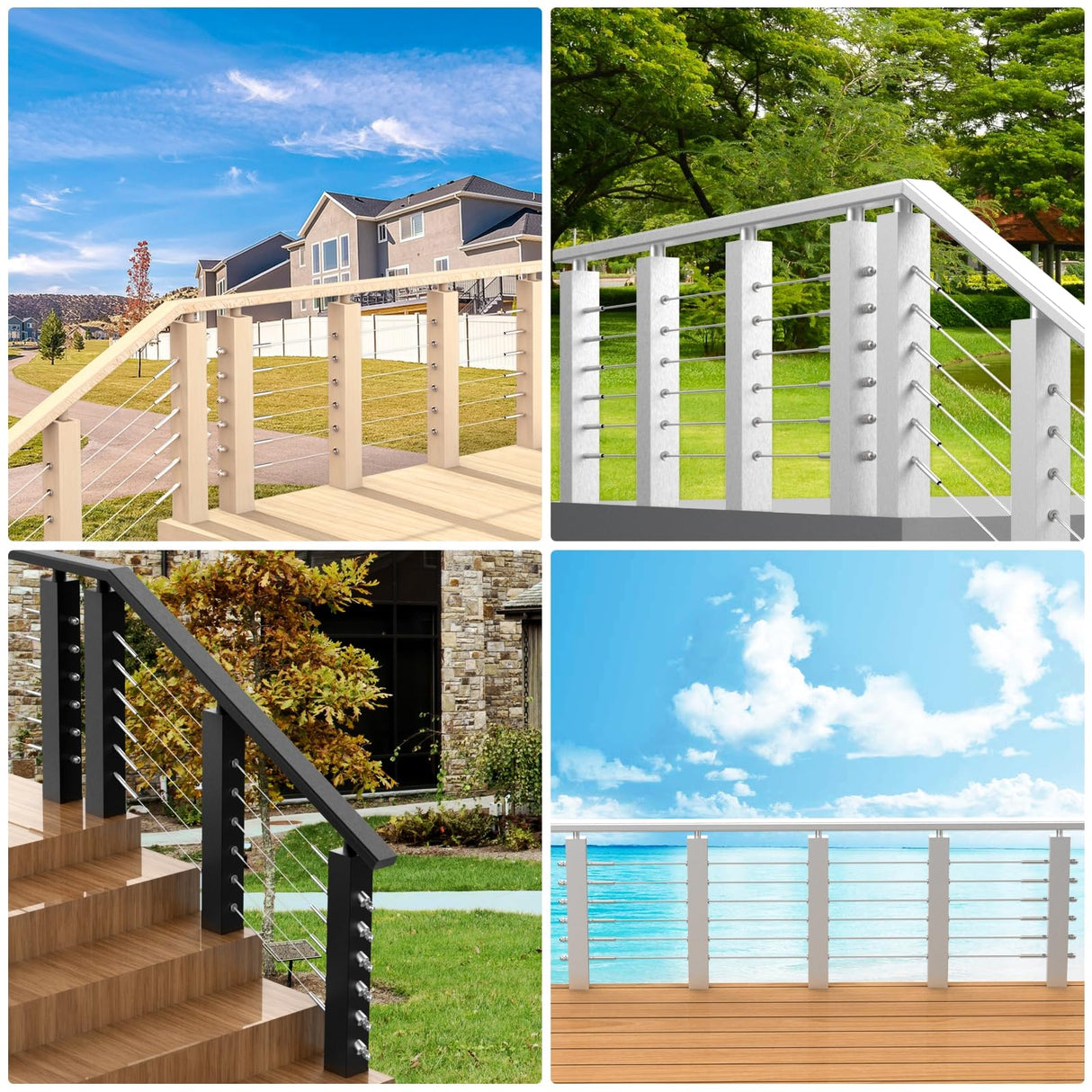 BLIKA 20 Pairs 4"x4" Invisible Cable Railing Kit, 1/8" Invisible Receiver and Swage Stud End for 2"x2", 4"x4" Wood/Metal Posts, 1/8" Cable Railing Hardware, Invisible Cable Railing Hardware BLIKA