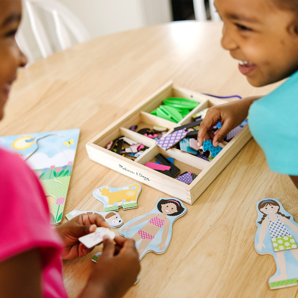 Melissa & Doug Best Friends Magnetic Dress-Up Wooden Dolls Pretend Play Set (78 pcs) Melissa & Doug