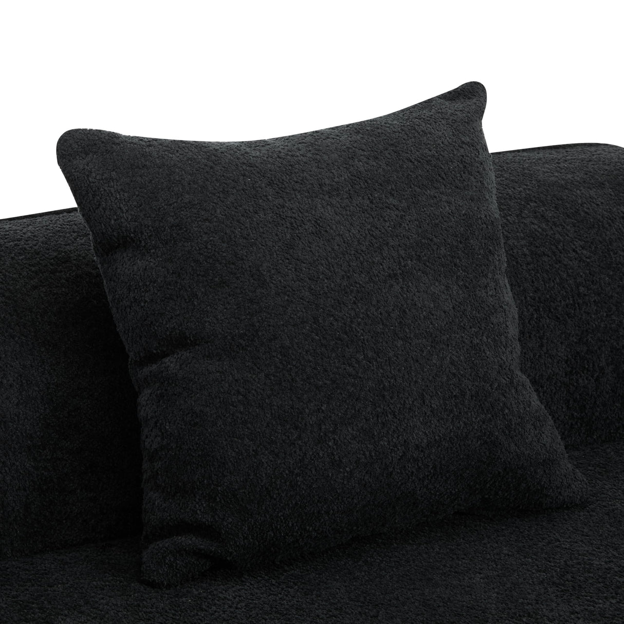 Christopher Knight Home Braebt 126" Sectional Sofa with 4 Throw Pillows, 5-Seater Large Modular Sofa Couches, Comfy Curved Upholstered Cloud Couch for Living Room, Study, No Assembly Required, Black Christopher Knight Home