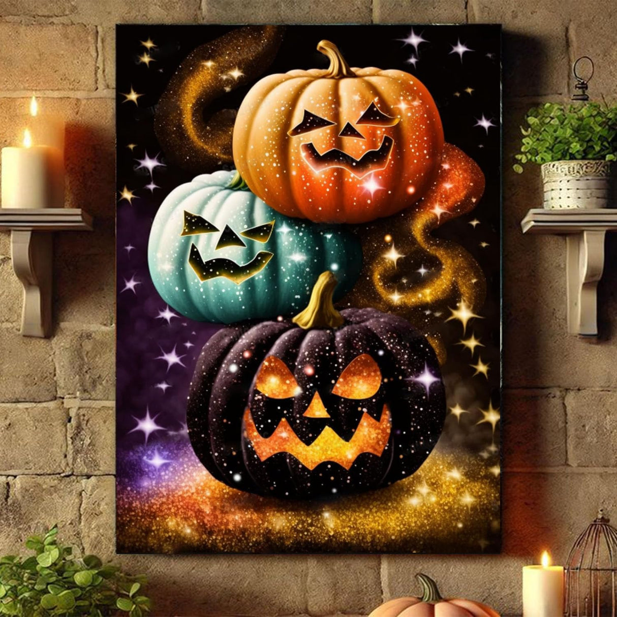 Arttoplus Halloween Paint by Numbers Kit for Adults Beginner-Pumpkin Adult Paint by Number Kits on Canvas, Horror DIY Acrylic Oil Painting by Numbers for Adults for Gift Home Wall Decor(16x20inch) Arttoplus