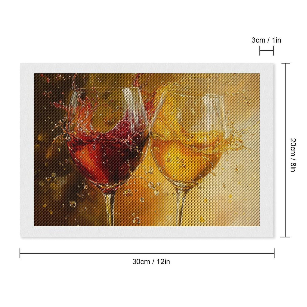 YDVZYWBL Wine Glasses Splash Diamond Art Painting Art Kits 5D DIY Diamond Art Kits Home Wall Decor 8"x12" YDVZYWBL