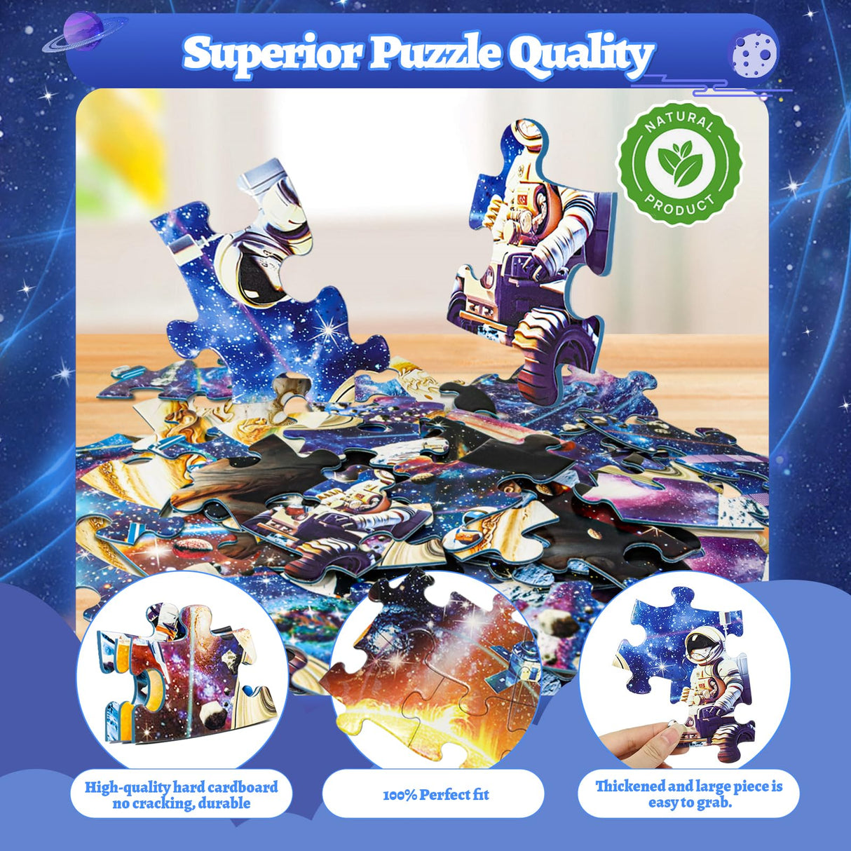 DIGOBAY Glow in The Dark Solar System Jigsaw Puzzles for Kids Ages 4-8, 70 Pieces Kids Space Planet Floor Puzzle Toys Ages 8-10, Large Round Educational Puzzle Toys Gifts for Boys Girls Children DIGOBAY