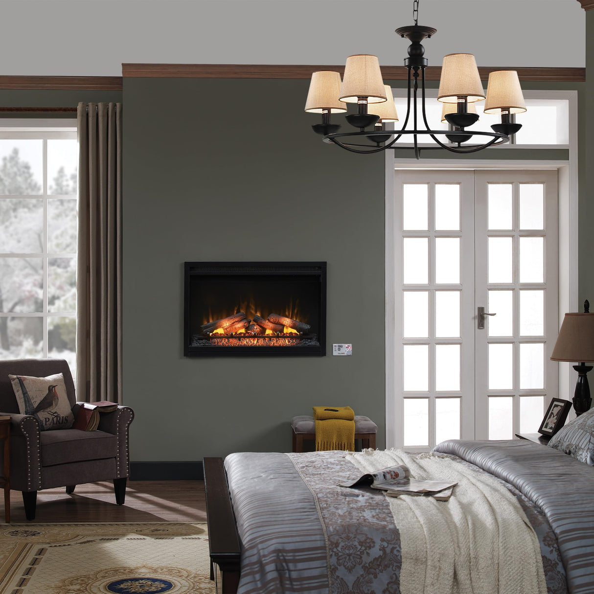 ClassicFlame 36" Traditional Built-in Electric Fireplace Insert, 120 volt ClassicFlame