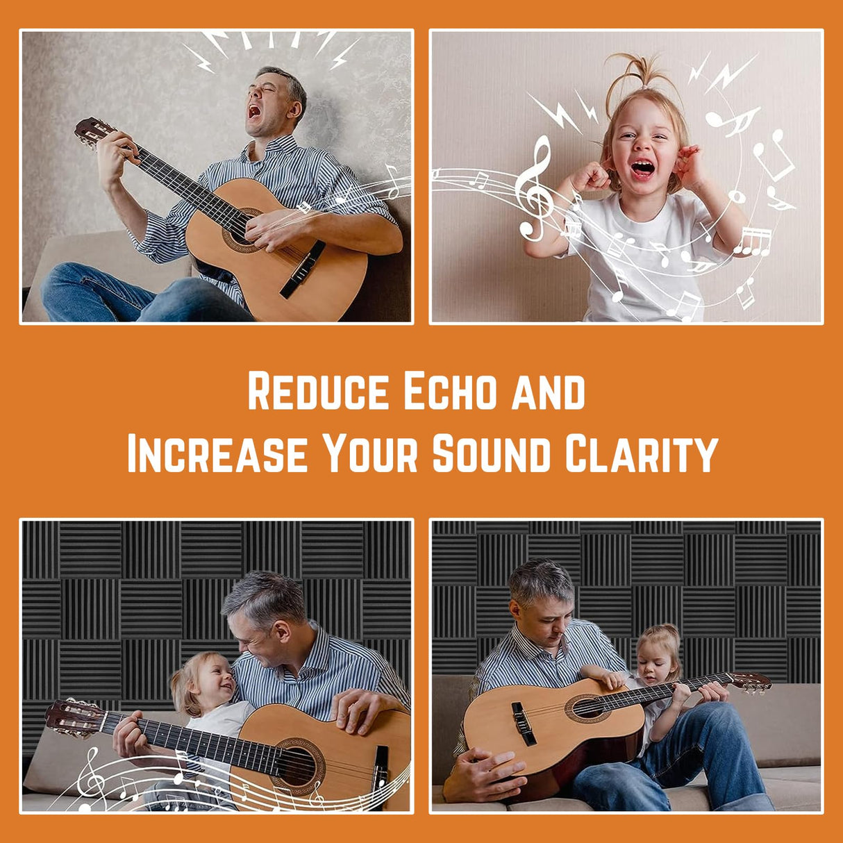 Acoustic Foam Panels 12 Pack 1" x 12"x 12" High Density Soundproofing Wedges for Wall Sound Proof Foam Panels Noise Absorbing Blocker and Sound-Damping Black Perfect for Studio Office Gaming Room Saiqiang