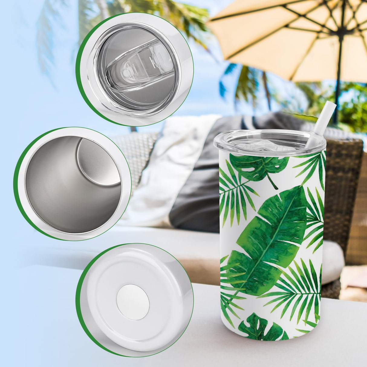 Joyclub 4 Pack 12 oz Sublimation Tumblers Stainless Steel Skinny Straight Sublimation Tumbler with Lid and Straw Ideal for DIY Gifts, Tea, Coffee,Wine Joyclub