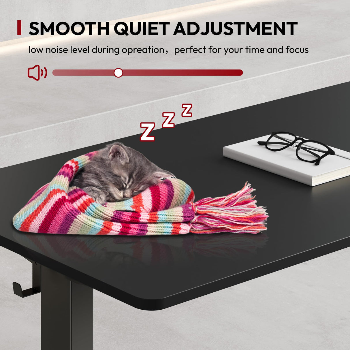 SANODESK Electric Standing Desk 40 x 24 Inches Whole-Piece Desktop Height Adjustable Stand Up Desk w/6-Button Controller Ergonomic Computer Desk for Home Office, Black Frame + Black Tabletop SANODESK