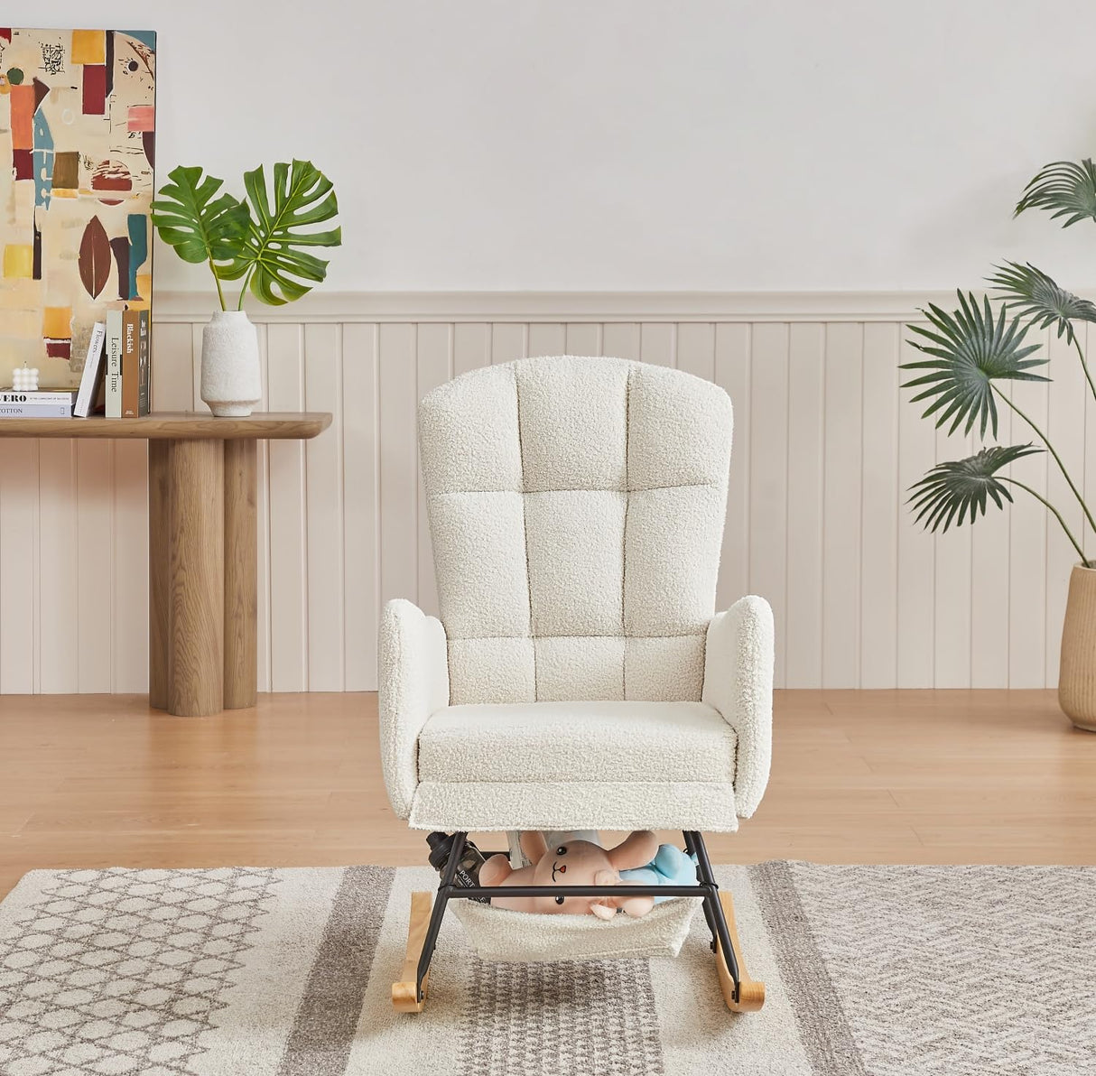 oaaktu Nursery Rocking Chair,Upholstered Glider Rocker with High Backrest for Living Rooms, Bedrooms, Offices (22A) oaaktu