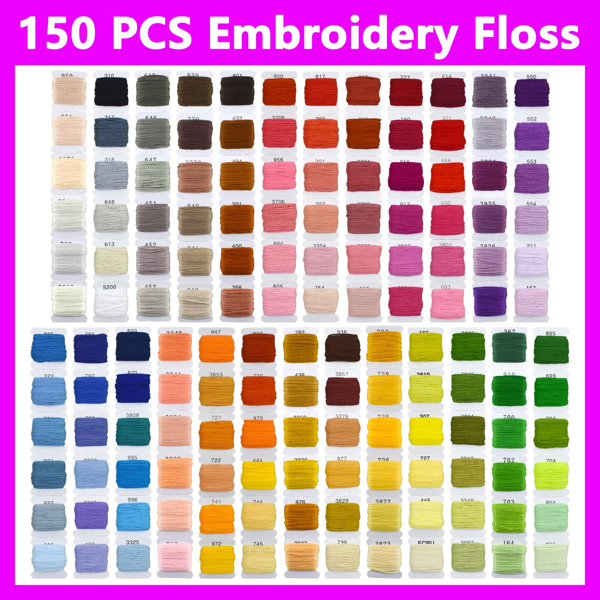 187 Pcs Embroidery Thread Floss Kit, 150 Colors Cross Stitch Threads Friendship Bracelet String and 37pcs Tools kit for Friendship Bracelets Arts DIY Crafts with 3-Tier Transparent Organizer Box Renashed