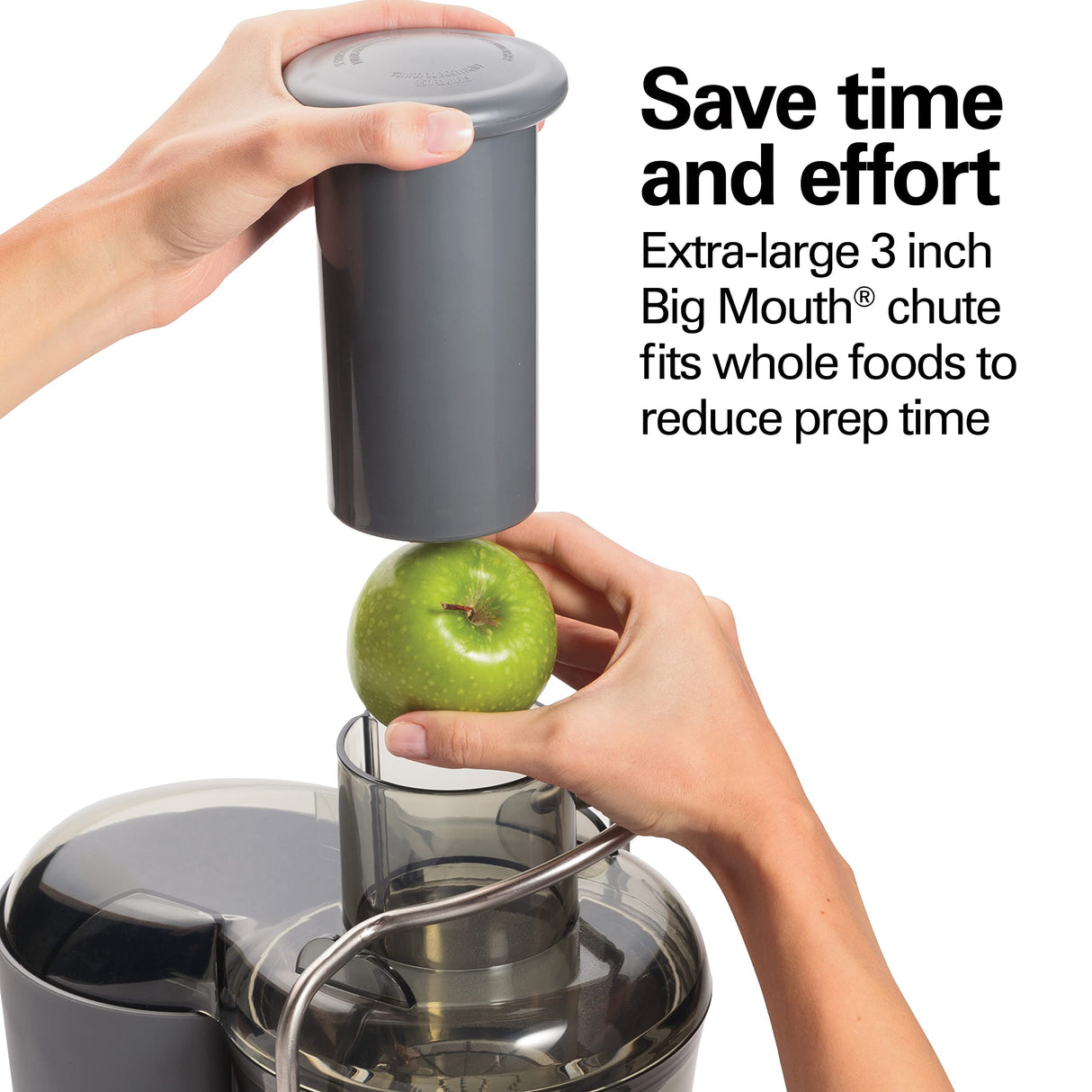 Hamilton Beach Juicer Machine, Centrifugal Extractor, Big Mouth 3" Feed Chute, Easy Clean, 2-Speeds, 40 oz. BPA Free Pitcher, 850 Watt Motor, Silver Hamilton Beach