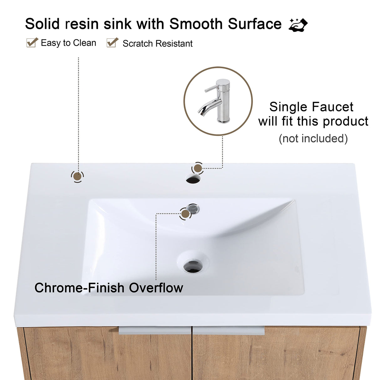 JENTORIA 72" Bathroom Vanity with Sink, 72 Inch Floating Vanity, Double Sink Wall Mounted Vanity Combo, Modern Brown Bathroom Vanity Set with 4 Doors and White Basin Sink JENTORIA