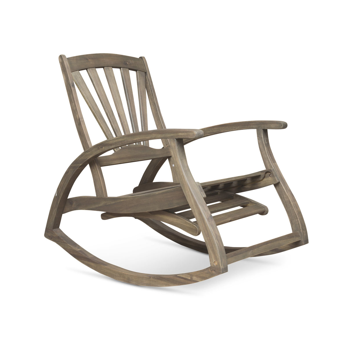 Christopher Knight Home Alva Outdoor Acacia Wood Rocking Chair with Footrest, Gray Finish Christopher Knight Home
