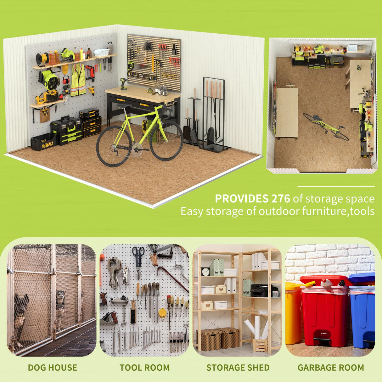 Metal Storage Shed,Outdoor Storage Building 10x12,Large Backyard Sheds with Lockable Doors,Waterproof Outside Storage Shed Sannwsg