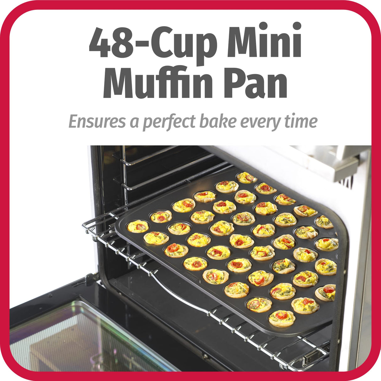 GoodCook Everyday Non-Stick Steel 48 Cup Mini Muffin Pan – Heavy Duty Small Muffin Pan, Bakeware Cupcake Pan, Delicious Baked Goods Muffin Tin Tray, Dishwasher Safe GoodCook