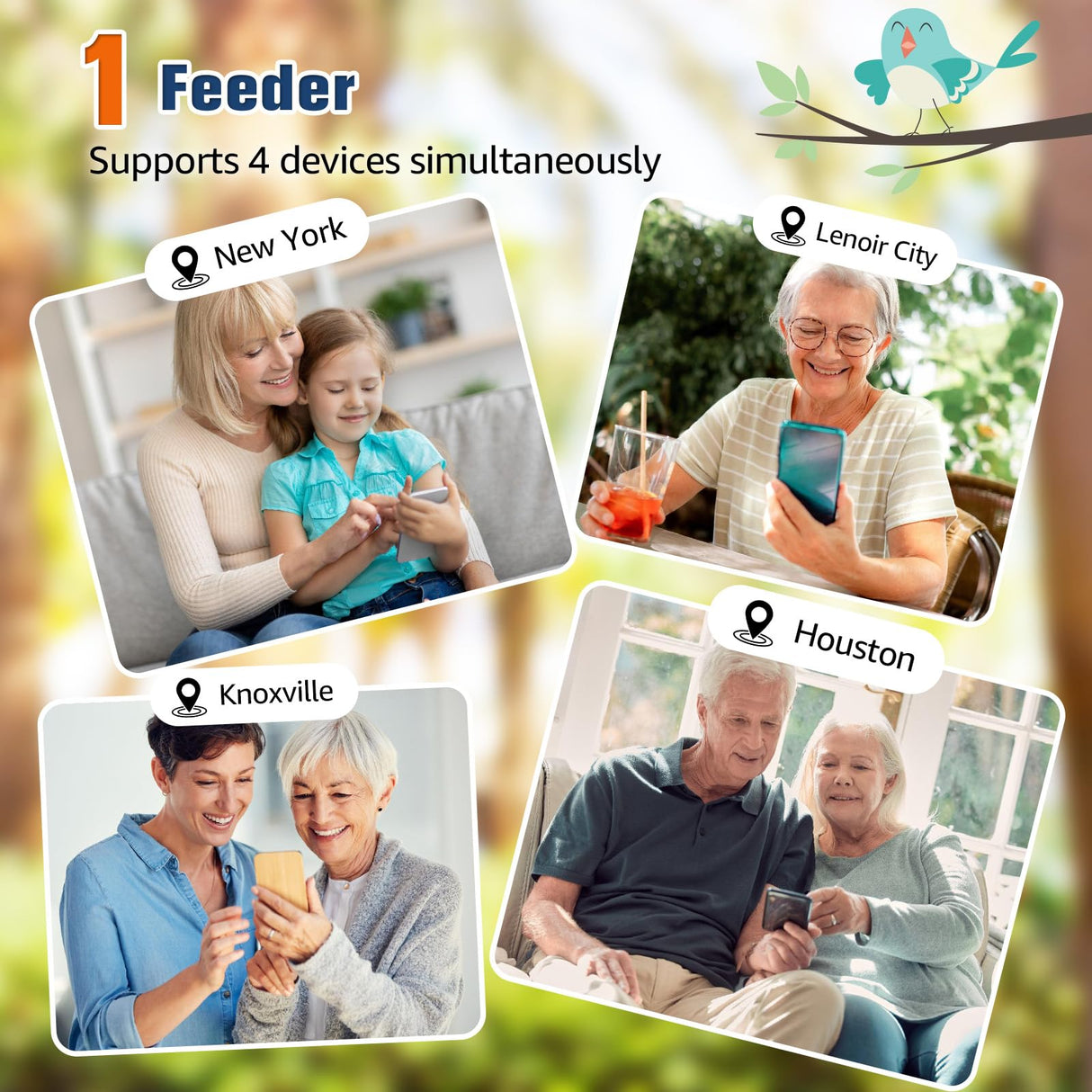 PeckCam® Bird Feeder with Camera, 2K HD AI Identify Birds Species, Bird Feeder with Camera Solar Powered, Auto Record Birds Video, Instant Notifications, Ideal Gifts for Family and Bird Lovers PeckCam