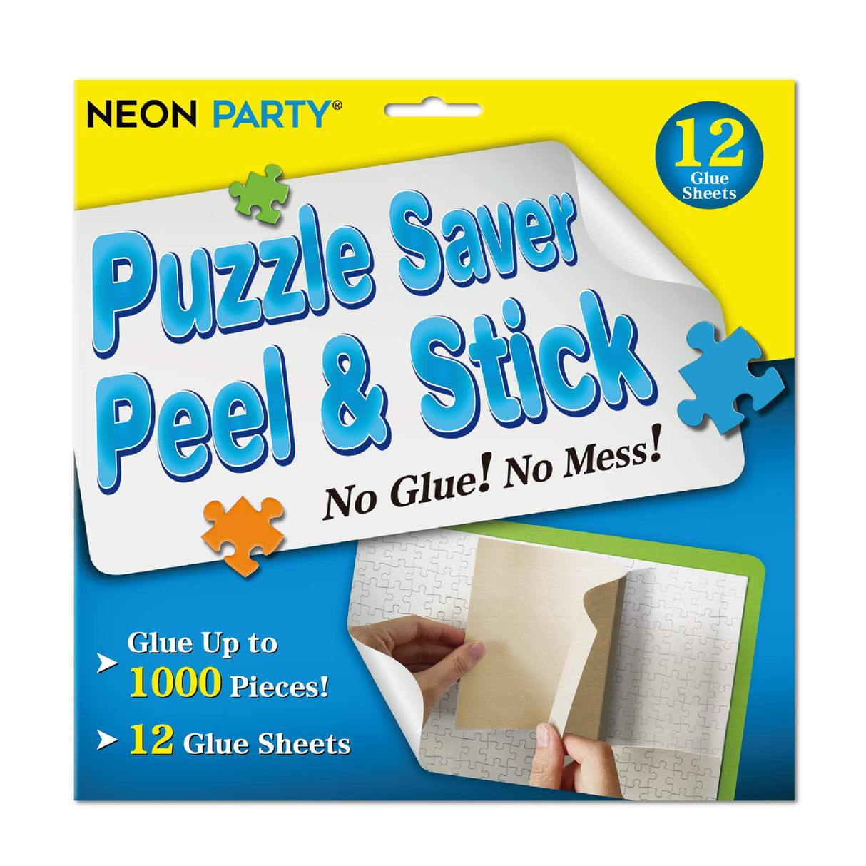 Neon Party 12 Sheets Puzzle Saver Up to 1000 Piece Puzzles for Adults and Kids NEON PARTY