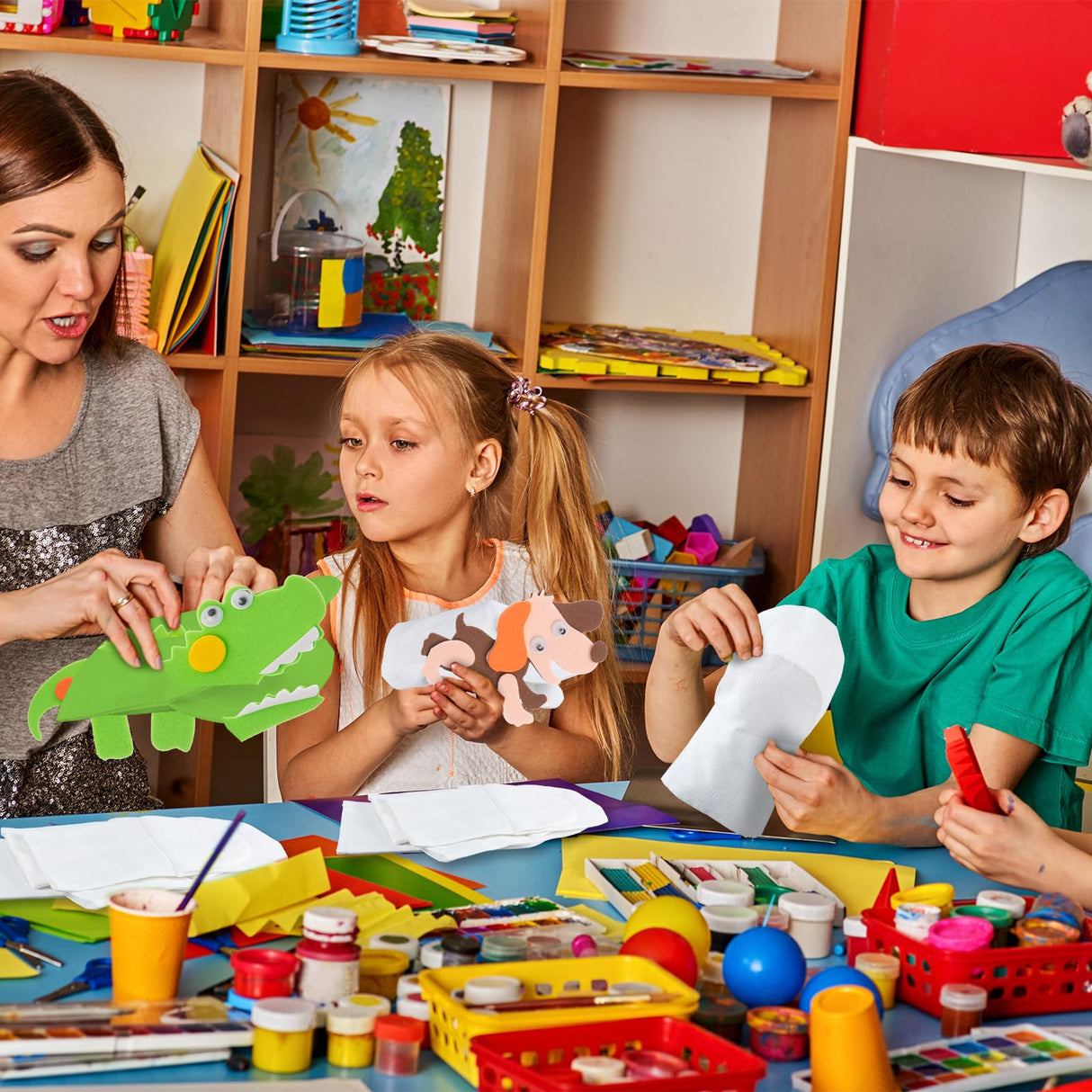 Soulchen 24 Pcs DIY Hand Puppets, Canvas Hand Puppet Making Kit DIY Arts and Crafts Sewing Projects for Fun Home Activities Classes Storytelling Party Favors Soulchen