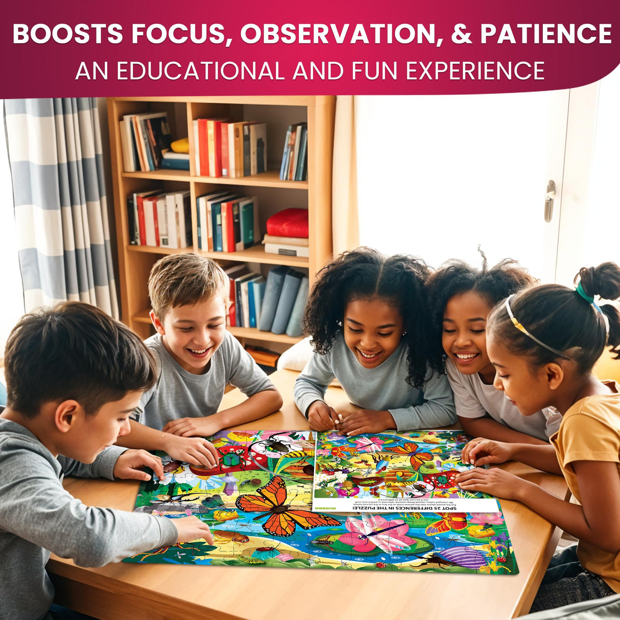 QUOKKA 100 Piece Puzzles for Kids Ages 4-6 – 3 Floor Kids Puzzles Ages 6-8 Year Old – Toy for Learning Ocean & Forest Animals for 8-10 yo – Jigsaw Toddler Game for Boy and Girl Ages 3-5 QUOKKA