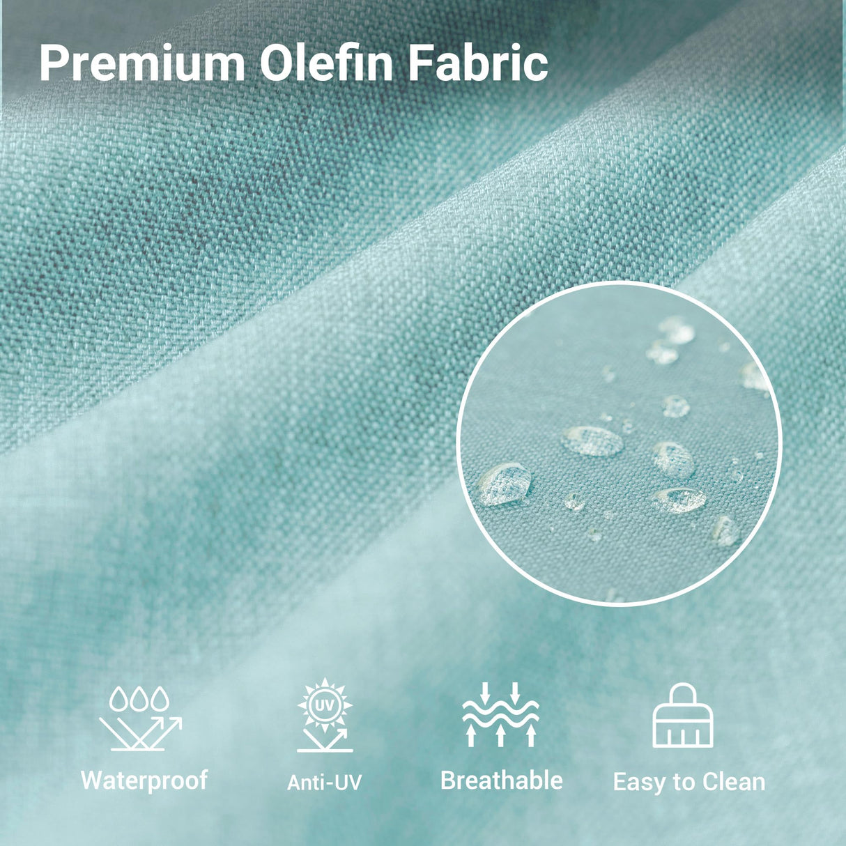 VONZOY 6 Pieces Patio Furniture Set with 44" Gas Fire Pit Table, Outdoor Sectional Conversation Sets, All-Weather Wicker Rattan Sofa w/Gas Fire Pit, Ottoman, Thick Cushion Light Blue VONZOY