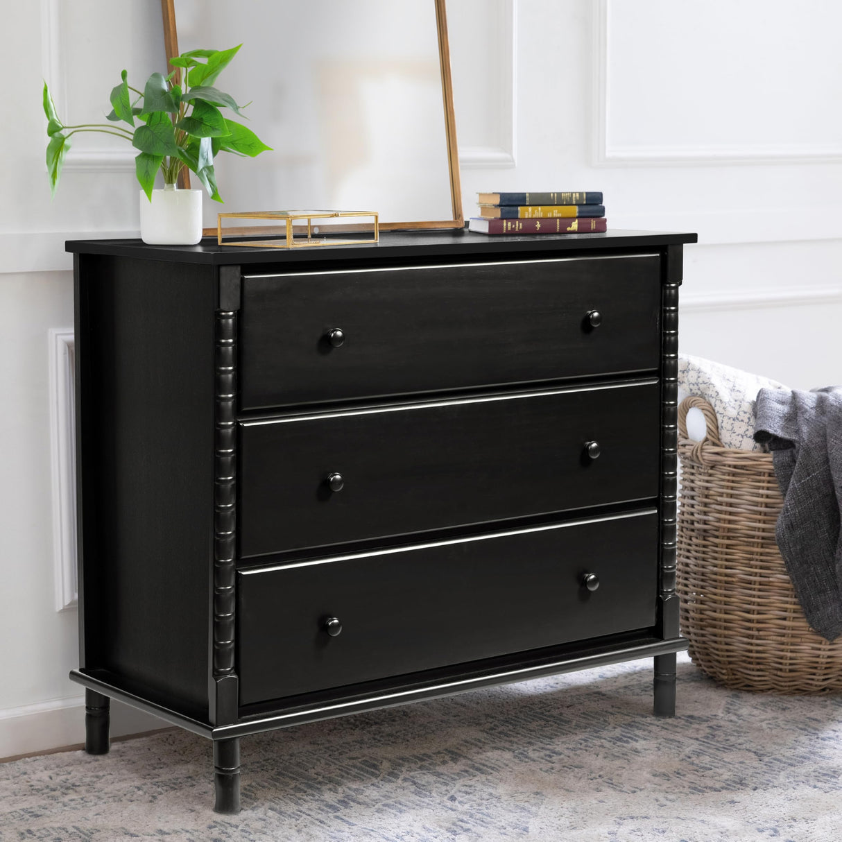 Davinci Jenny Lind Spindle 3-Drawer Dresser in Ebony DaVinci