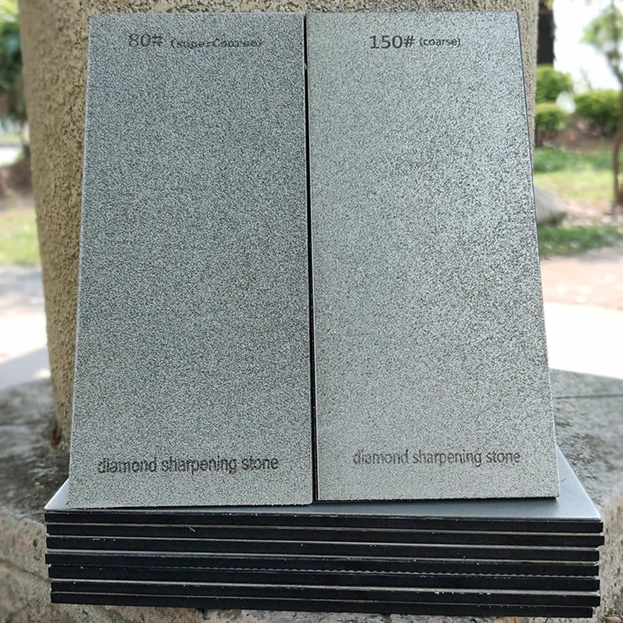 Diamond Sharpening Stone Set,Diamond Lapping Plate Coarse/Medium/Fine Grit Sharpener, Honing Whetstone for Kitchen, Sharpening Dull (150+400+600+800+1000+1500+2000) SUWAJUME