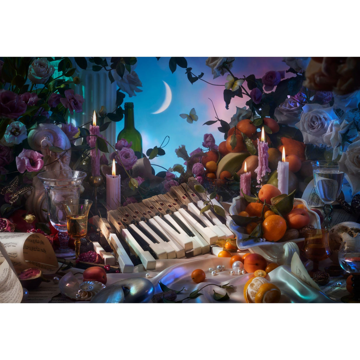 Piecework Puzzles Moonlight Sonata 500 Piece Puzzle for Adults, Challenging Jigsaw Puzzle Classical Music Imagery, Soft-Touch Puzzle Gift - 19.25 x 26.6 inches Piecework