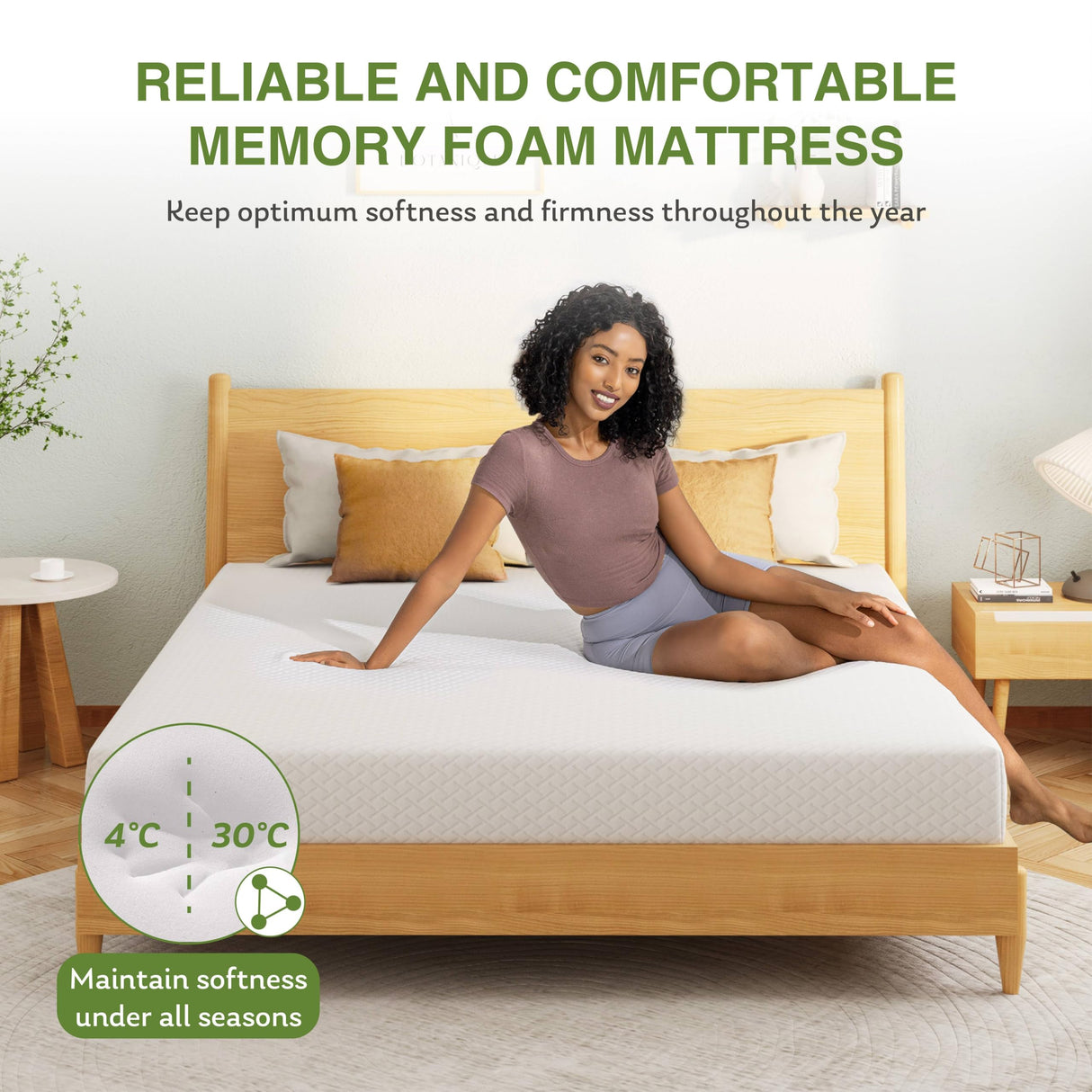 EGOHOME 5 Inch Full Size Mattress for Kids, Memory Foam Mattress with Cooling Green Tea Gel, Relieve Pressure with Medium Firm Support, CertiPUR-US Certified, 75''L x 54''W, White EGOHOME