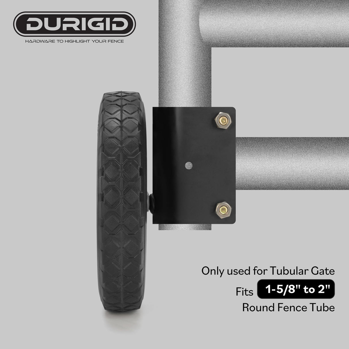 DURIGID 8 Inch Heavy Duty Gate Wheels - Prevent Gate Sagging, Black 2 Pack DURIGID