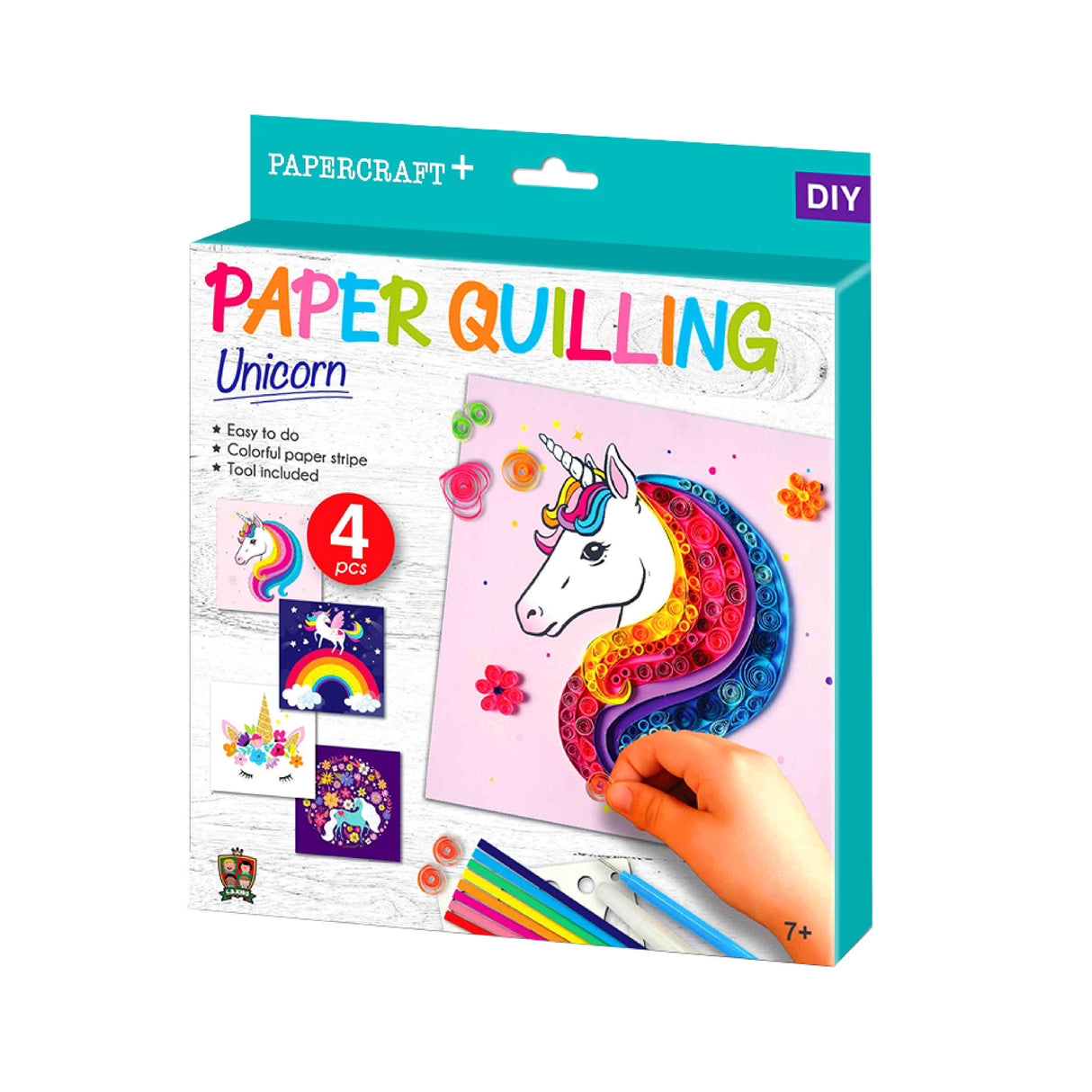 C.S. Kids DIY Paper Quilling Arts & Crafts Gifts – Unicorn| 3D Paper Quilling Design Kits for Kids, Make Your Own Paper Art (Paper Strips & Tools Included) C.S.KIDS