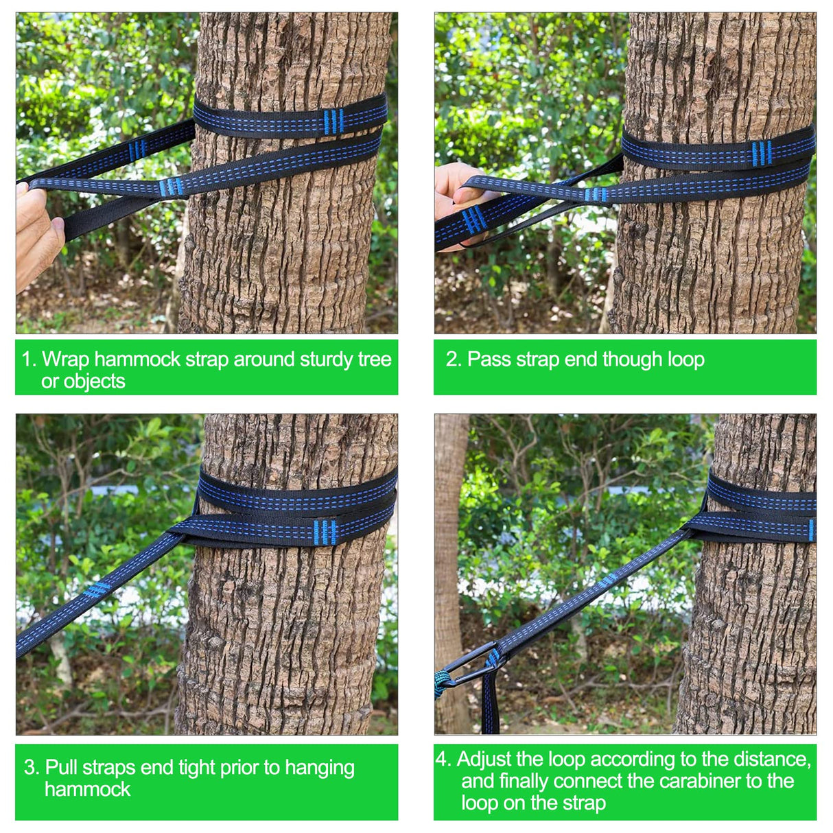 Hammock Straps – Camping Hammock Tree Straps Set, 20 ft Long Combined, 30+2 Loops, 2000 LBS Heavy Duty Straps for Hammock Suspension System Kit Raweao