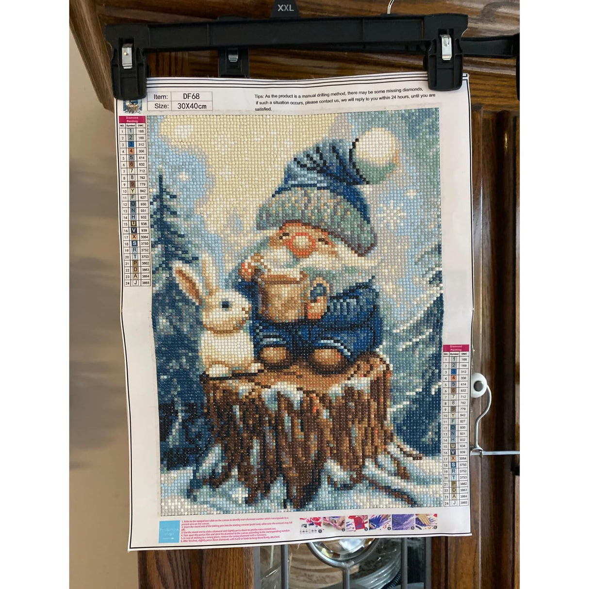 Gnome Diamond Art Kits for Adults,5D Diamond Art Painting for Beginner,Full Round Drills Winter Forest Painting with Diamonds,DIY Crafts Rabbit Gem Art for Wall Decor 12 X 16 in DIYDECORFUN