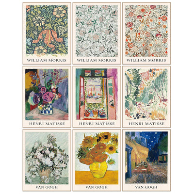 Diamond Art Kits for Adults Beginner, 9 Pack Famous Painting DIY Modern Diamond Painting Kits 5D Diamond Dots Gem Art Crafts with Tools,Round Full Drill Funny Crafts for Home Wall Decor&Gift-10x13.7in