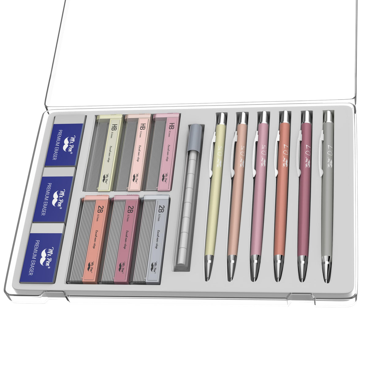 Mr. Pen- Mechanical Pencil Set with Lead and Erasers Refills, 6 Pack, Boho Theme, 0.5mm & 0.7 mm, Cute Aesthetic Pastel Led Pencils 0.7mm Mr. Pen