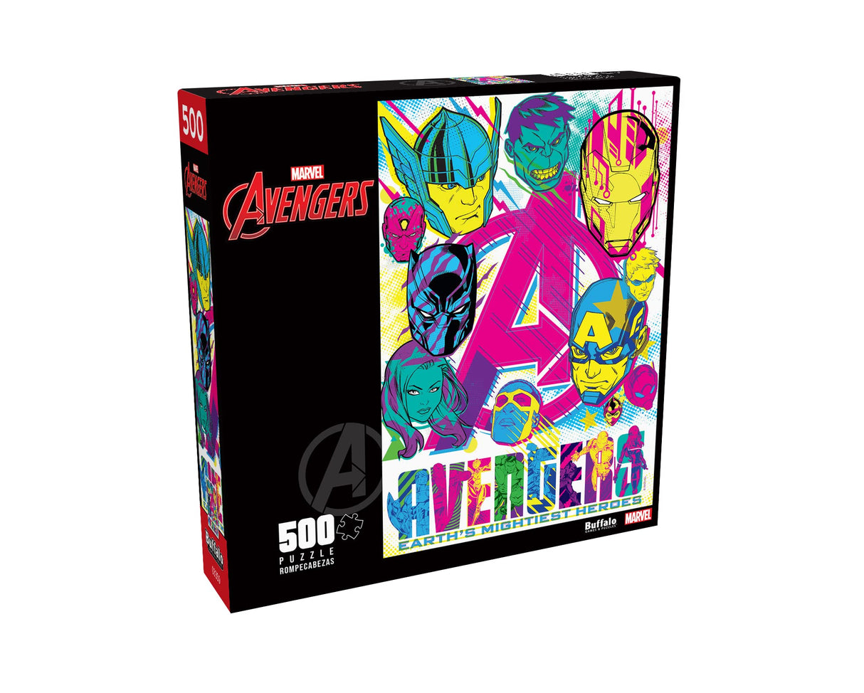 Buffalo Games - Marvel - Earth's Mightiest Heroes - 500 Piece Jigsaw Puzzle for Adults -Challenging Puzzle Perfect for Game Nights - Finished Size is 21.25 x 15.00 Buffalo Games