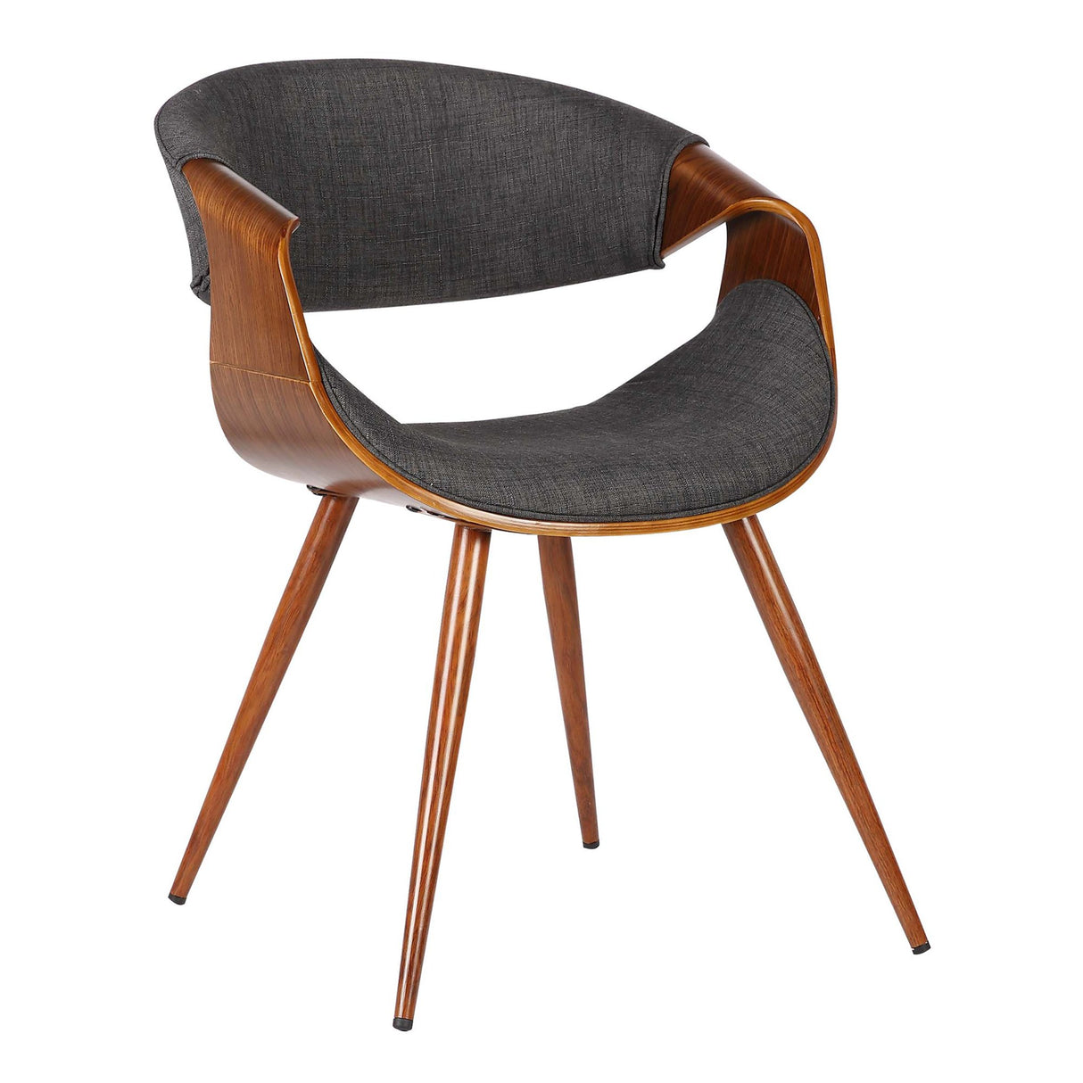 Armen Living Butterfly Dining Chair in Charcoal Fabric and Walnut Wood Finish 22D x 21W x 29H in Armen Living