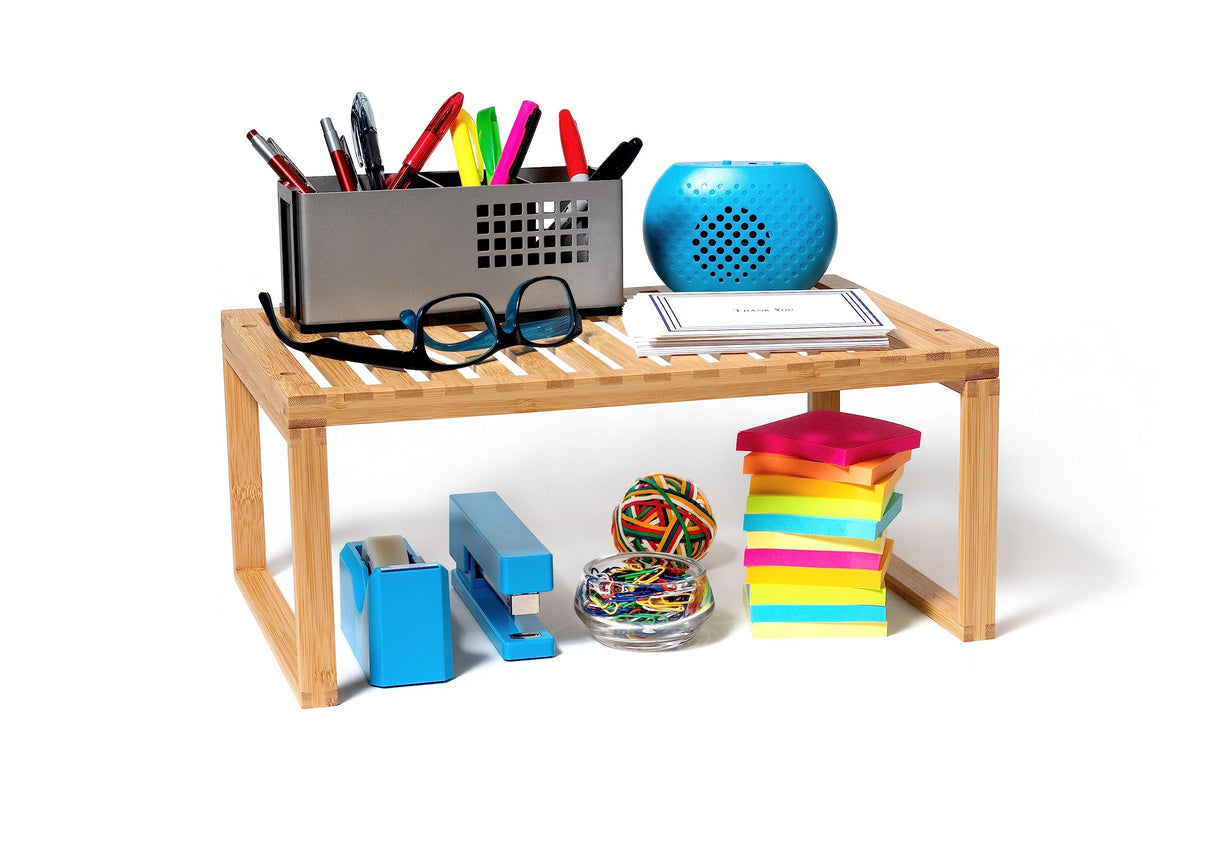 Lipper International Bamboo Kitchen Cabinet Shelf for Organizing a Pantry, Countertop, or Bathroom, 15 5/8" x 10" x 6 1/4" Lipper International