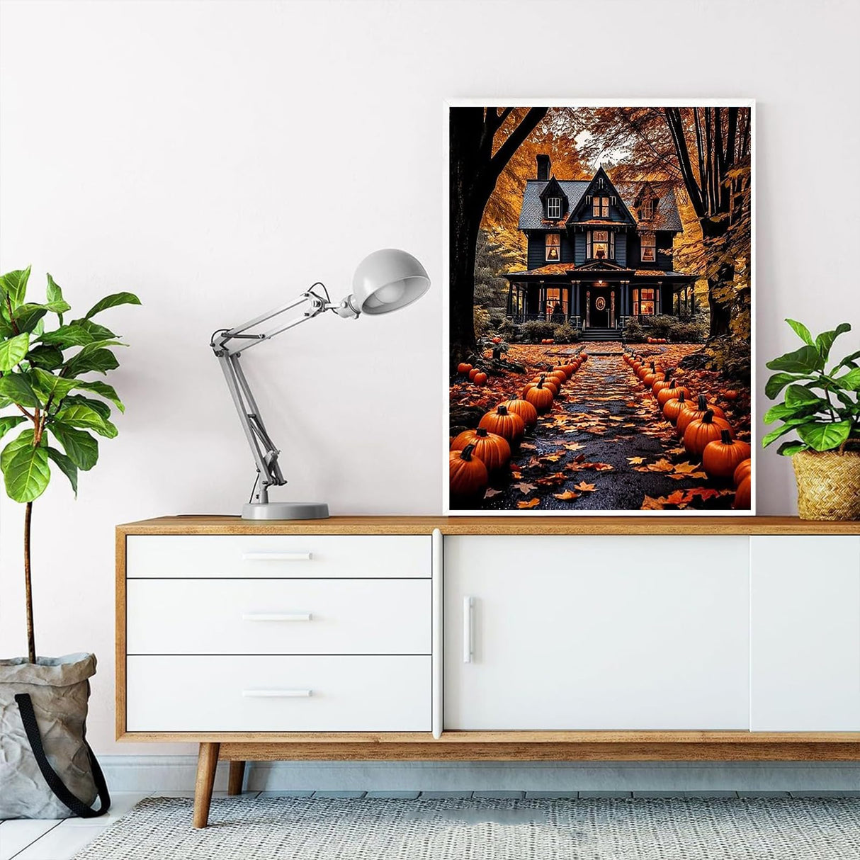 Landscape Paint by Number for Adults-Paint by Numbers for Adults Halloween, House Painting by Numbers for Gift Home Wall Decor (Halloween, 16x20 inch) HITO