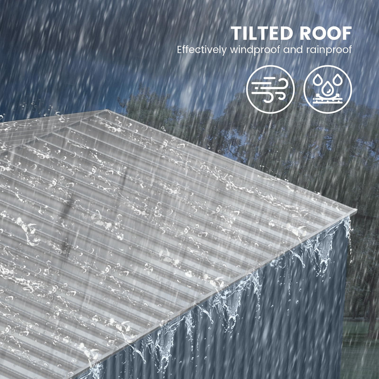 10x10 FT Outdoor Metal Storage Shed, Large Metal Storage Sheds with Sturdy Frame Structure, Garden Tool Shed with Lockable Door for Garden, Lawn, Backyard, Gray CuisinSmart