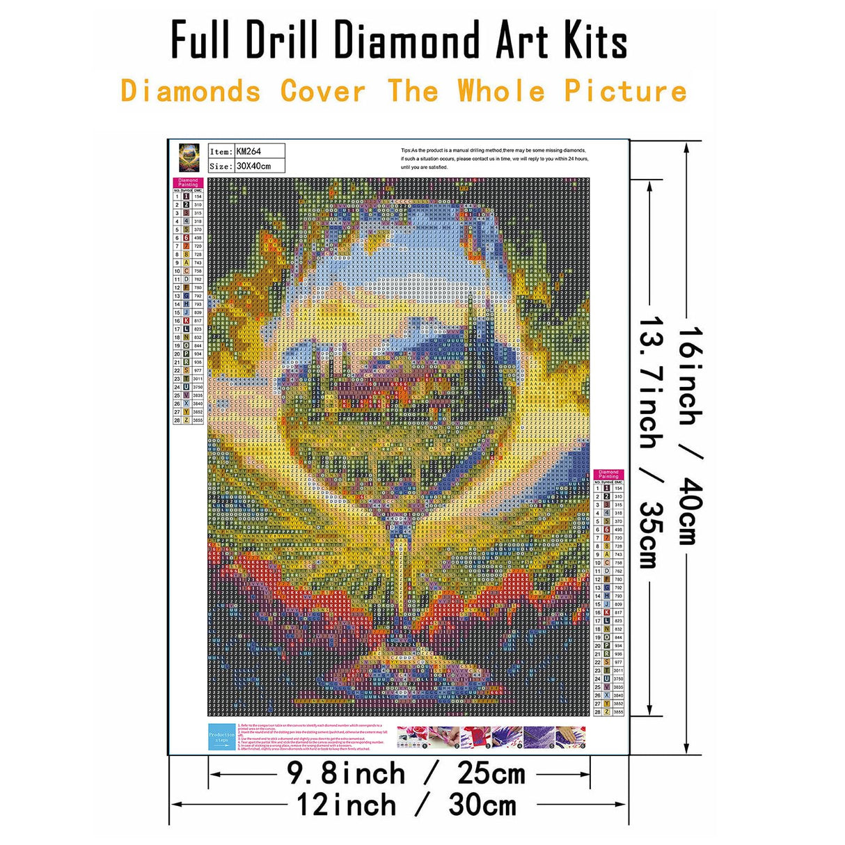 CHWGLFGG 5D Diamond Art Kits for Adults Beginners, Landscape Wine in Glass Diamond Painting Kits, DIY Full Round Drill Paint by Diamonds Dot Gem Art for Adults, Home Wall Decor 12x16 Inch CHWGLFGG