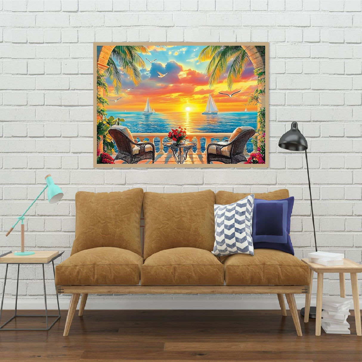 Sunset Diamond Art Kits for Adults,Beach Landscape Diamond Painting Kits for Adults,DIY Full Drill 5D Diamond Art Painting Kits Gem Art Crafts for Home Wall Decor 12x16inch Yijingtop